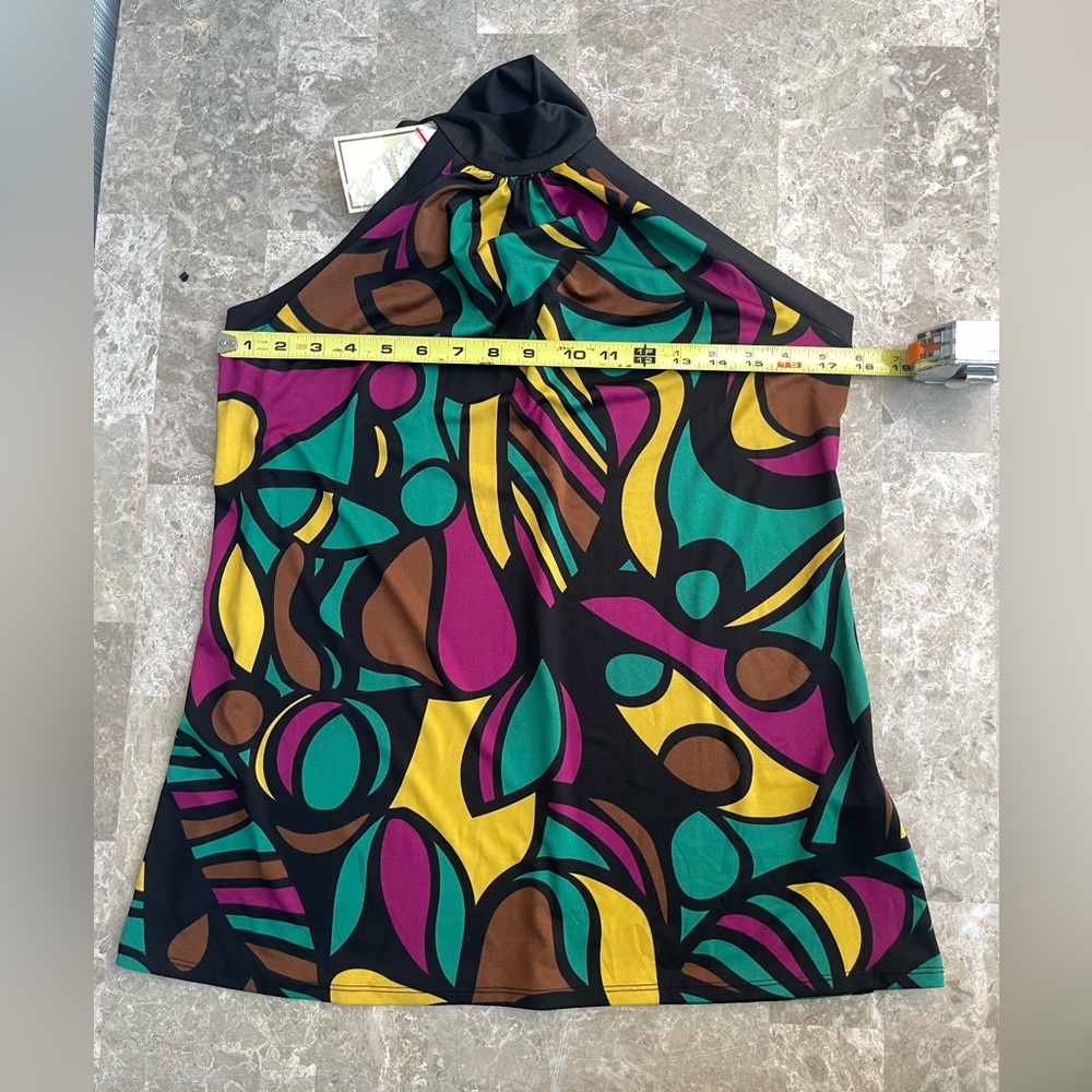 Psychedelics Jonathan Martin Black and Multicolor Scarf tunic size S NWT - Picture 5 of 15